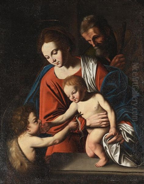 The Holy Family With The Infant Saint John The Baptist Oil Painting by Philippe Quantin