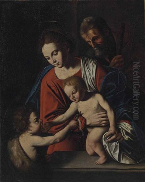 Sainte Famille Avec Saint Jean-baptiste Oil Painting by Philippe Quantin