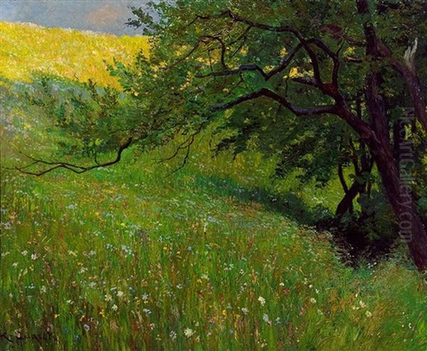 Fruhsommerliche Blumenwiese Oil Painting by Karl Quarck