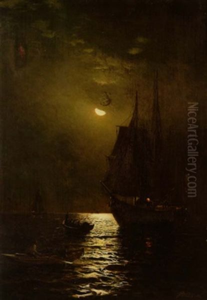 Fishing By Moonlight by Arthur Quartley