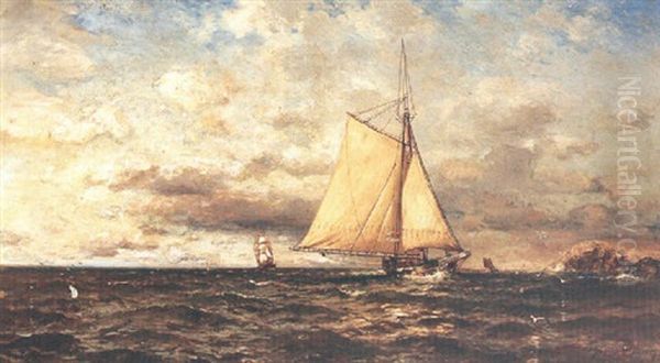 Shipping Off The Point Oil Painting by Arthur Quartley