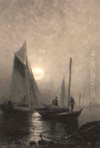 Early Moonlight, Narragansett, Rhode Island Oil Painting by Arthur Quartley