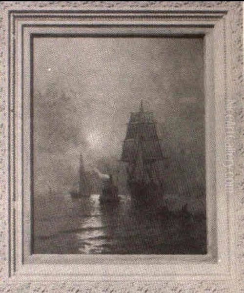 Moonlight Sail Oil Painting by Arthur Quartley