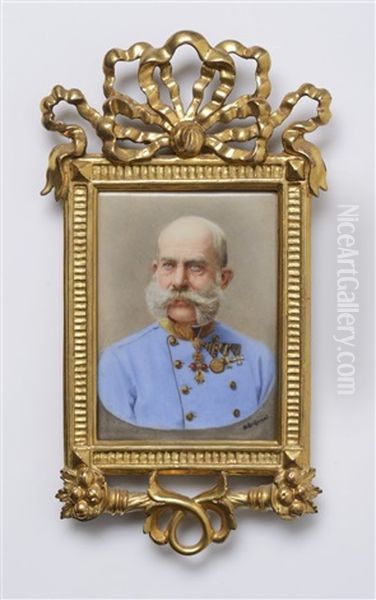 Miniature Portrait Of Emperor Franz Joseph I Oil Painting by Jan Zacharias Quast