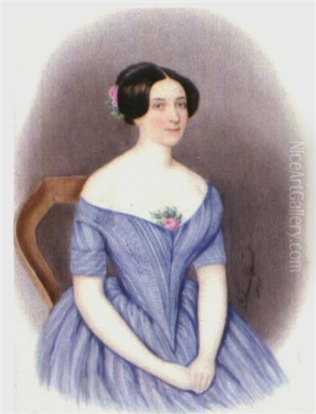 Portrat Der Rosina Leopoldine Johanna Tretter Von Trittfeld Oil Painting by Johann Quast