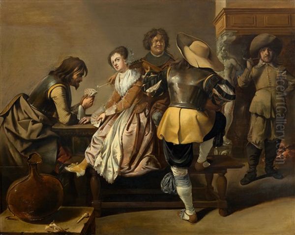 Card Players In A Guardroom Oil Painting by Pieter Jansz Quast