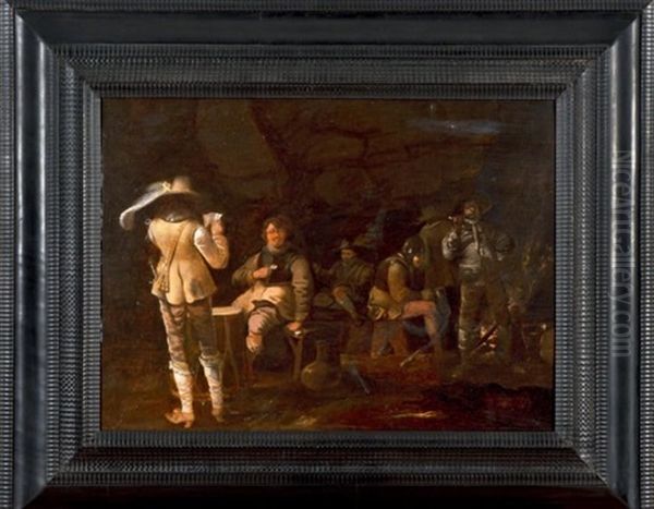 Militaires Dans Un Corps De Garde Oil Painting by Pieter Jansz Quast