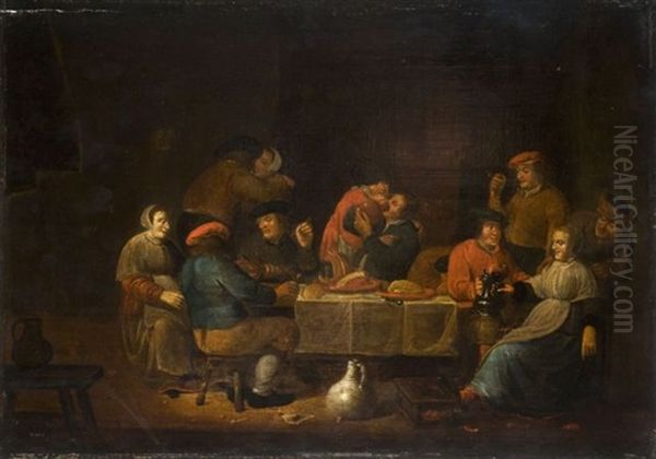 Scene De Taverne Oil Painting by Pieter Jansz Quast