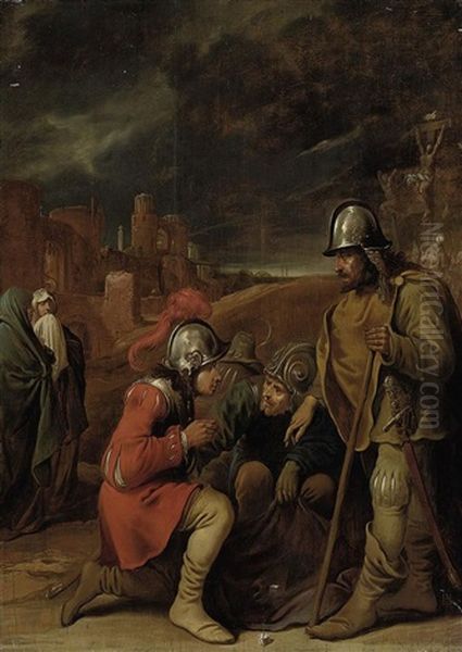 Soldiers Casting Dice For Christ's Robe Oil Painting by Pieter Jansz Quast