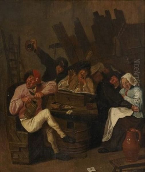 Concert Joyeux A La Taverne (in 2 Parts) Oil Painting by Pieter Jansz Quast