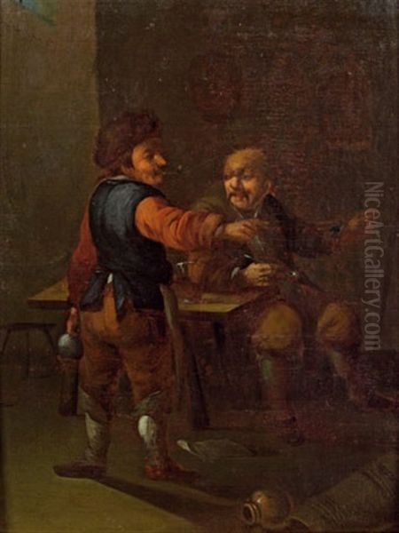 Zwei Zecher Oil Painting by Pieter Jansz Quast