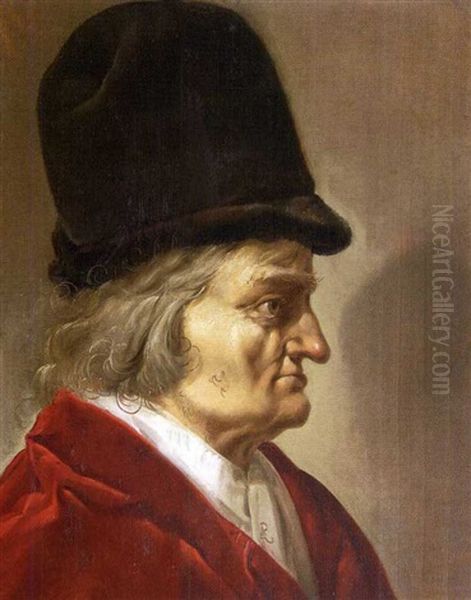 Homme De Profil Au Grand Chapeau Oil Painting by Pieter Jansz Quast