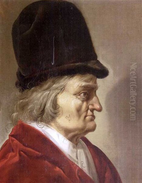 Homme De Profil Au Grand Chapeau Oil Painting by Pieter Jansz Quast