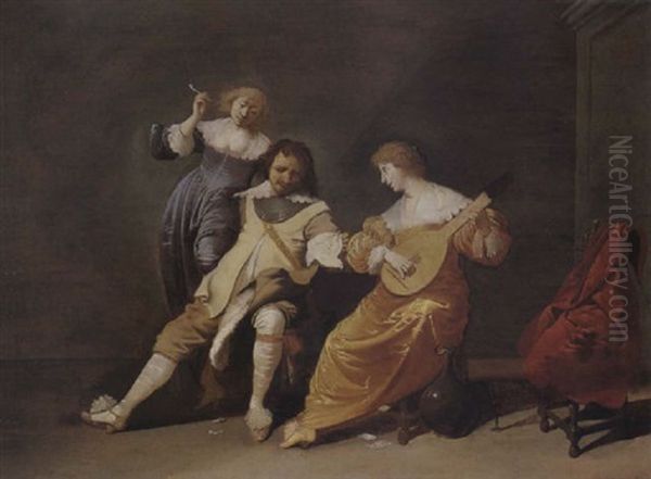 Musizierende Gesellschaft Oil Painting by Pieter Jansz Quast