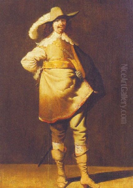 Portrait Of A Gentleman In Military Costume Oil Painting by Pieter Jansz Quast