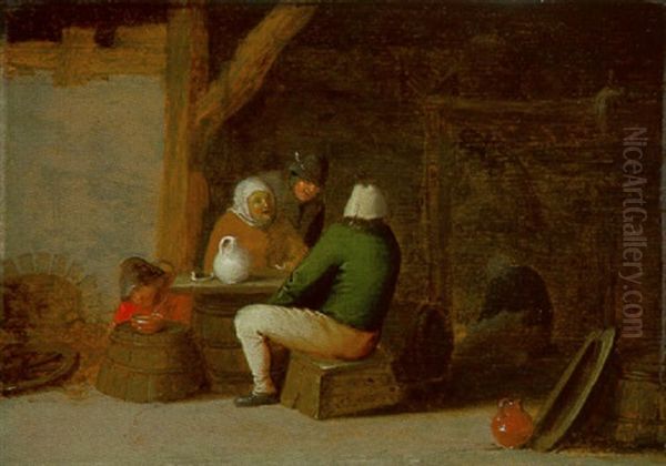 Bauernfamilie In Der Stube Oil Painting by Pieter Jansz Quast