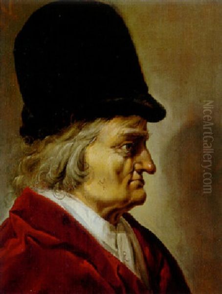 Portrait D'homme Au Chapeau Vu De Profil Oil Painting by Pieter Jansz Quast