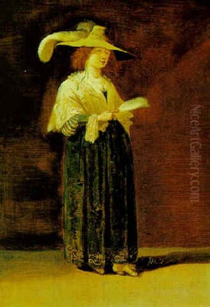 Portrait Of A Lady, Holding A Fan Oil Painting by Pieter Jansz Quast