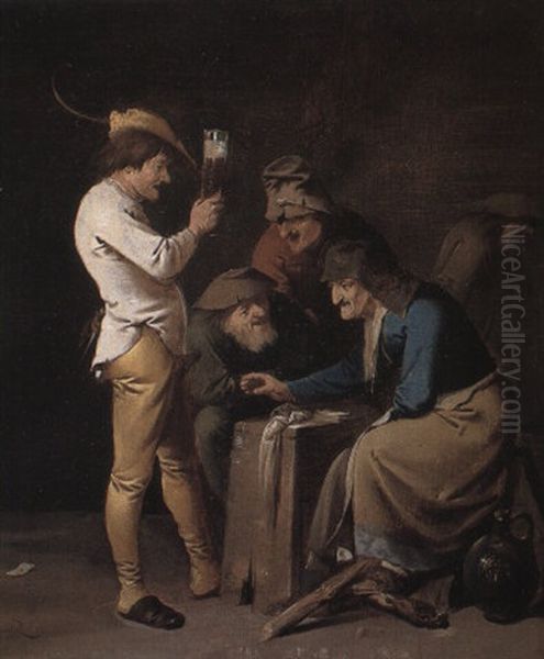 Peasants In A Tavern Oil Painting by Pieter Jansz Quast