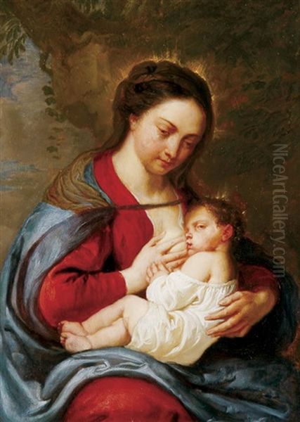 The Nursing Madonna Oil Painting by Erasmus Quellin