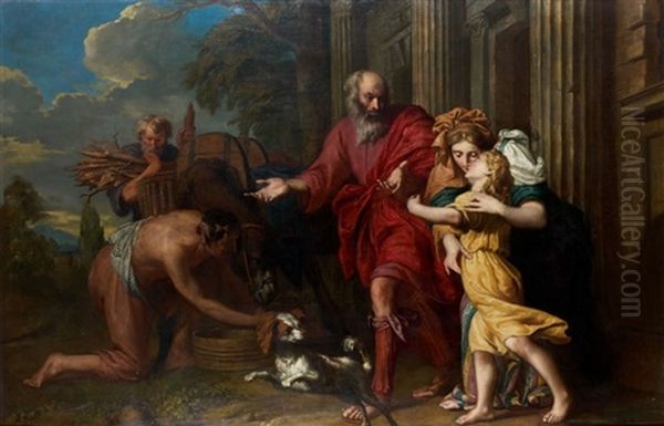 Abraham Et Isaac Partant Pour Le Sacrifice Oil Painting by Erasmus Quellinus II