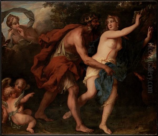 Zeus (jupiter) Bedrangt Semele. Hera (juno) Belauscht Die Szene by Erasmus Quellinus II