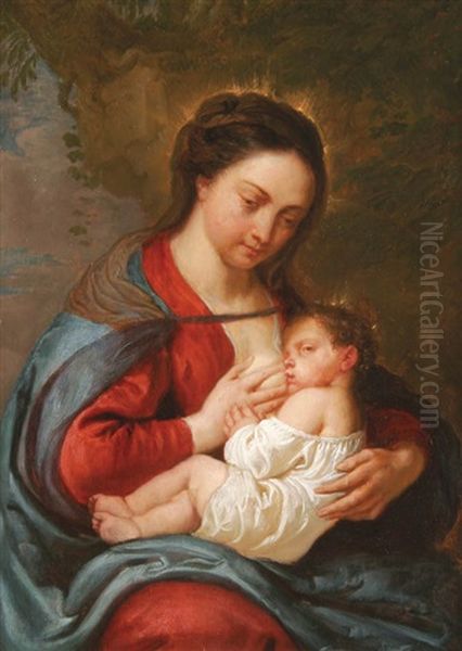 The Nursing Madonna Oil Painting by Erasmus Quellinus II