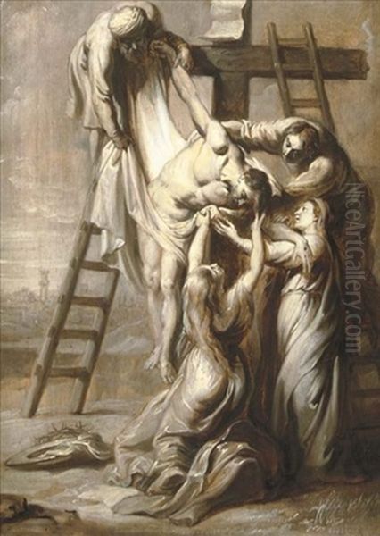 The Descent From The Cross Oil Painting by Erasmus Quellinus II