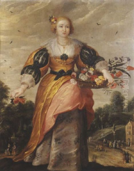 Flore Ou L'allegorie Du Printemps Oil Painting by Erasmus Quellinus II