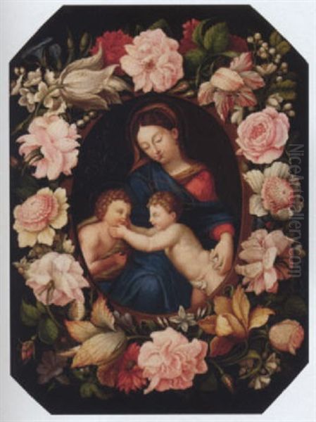 The Madonna And Child With The Infant Saint John The Baptist Oil Painting by Erasmus Quellinus II