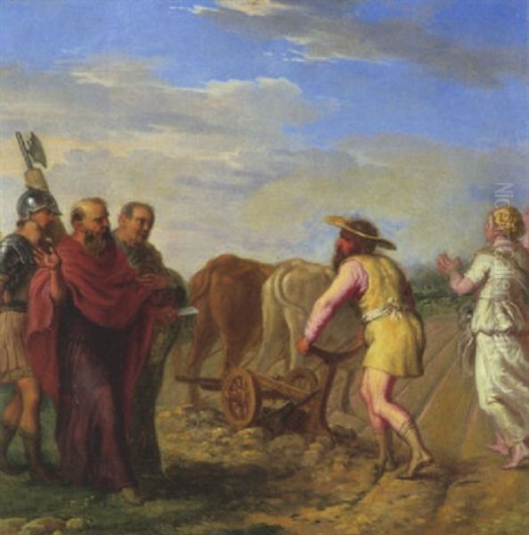 Cincinnatus Recevant Les Envoyes Du Senat Oil Painting by Erasmus Quellinus II