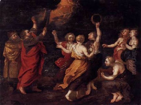 Hymne For Moses And The Dance Of Miriam Oil Painting by Erasmus Quellinus II