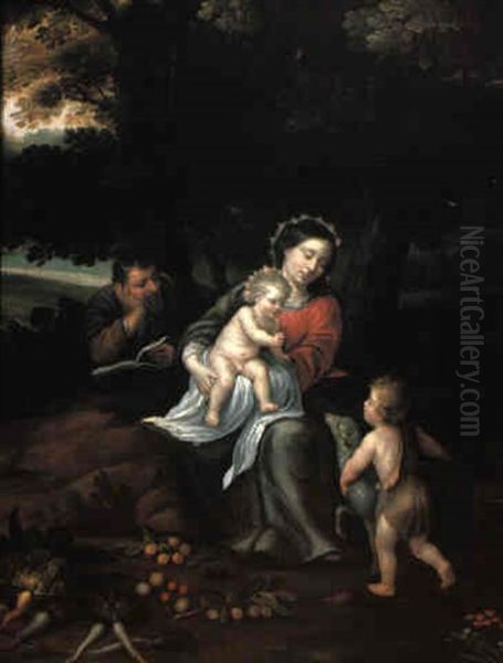 The Rest On The Flight Into Egypt Oil Painting by Erasmus Quellinus II