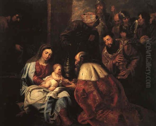 The Adoration Of The Magi Oil Painting by Erasmus Quellinus II