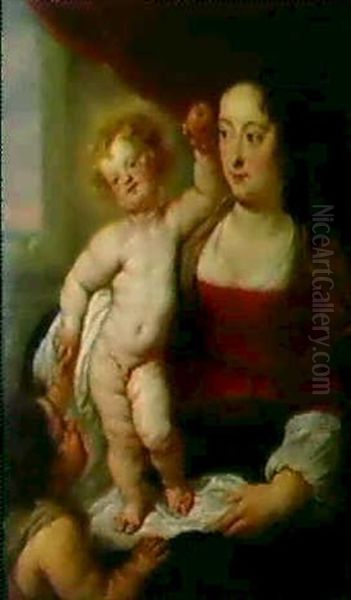 Madonna Mit Kind Und Dem Johannesknaben Oil Painting by Erasmus Quellinus II