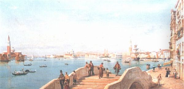 Vue D'ensemble De La Lagune A Venise Oil Painting by Luigi Querena