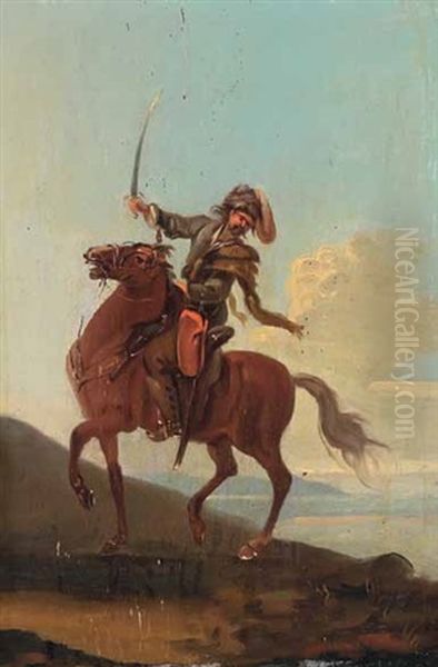 Pandur Zu Pferd Oil Painting by Tobias Querfurt the Younger