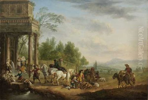 Ruckkehr Von Der Jagd Oil Painting by August Querfurt