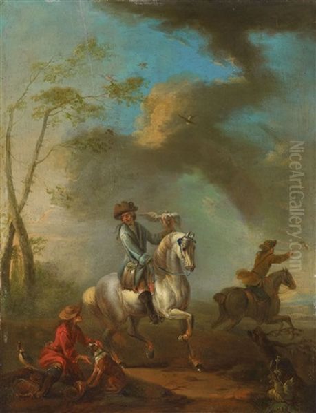 Bei Der Falkenjagd by August Querfurt