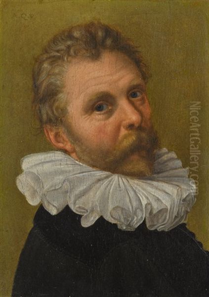 Portrait Of A Man, Head And Shoulders, Wearing A Ruff Oil Painting by Augustin Quesnel the Elder