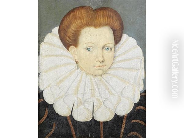 Portrait Of A Lady, Bust-length, With A Large Ruff Oil Painting by Francois Quesnel