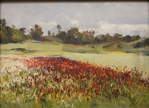 Prairie Aux Coquelicots Oil Painting by Fernand (Just) Quignon