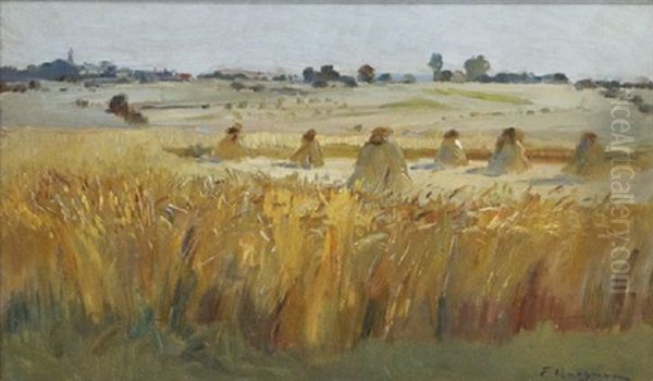 Wheat Fields Oil Painting by Fernand (Just) Quignon