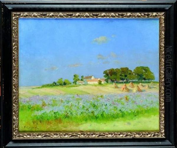 La Ferme De Fontenelle-sainfoins Oil Painting by Fernand (Just) Quignon