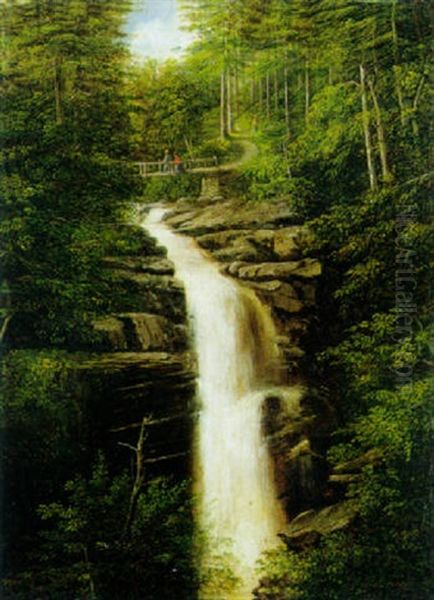 Bosgezicht Met Waterval Oil Painting by Joseph Quinaux