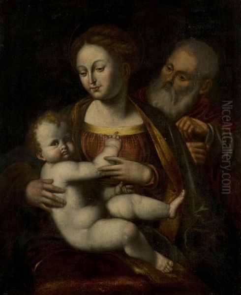 Sacra Famiglia Oil Painting by Tommaso Bona