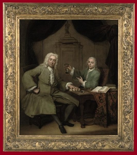 Double Portrait Of Michiel De Roode And Jan Punt Oil Painting by Jan Maurits Quinkhardt