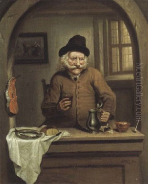 Bildnis Des Jan Kniper Alias Practiseer Oil Painting by Jan Maurits Quinkhardt