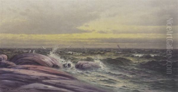 Boats On A Rough Sea by James Peter Quinn