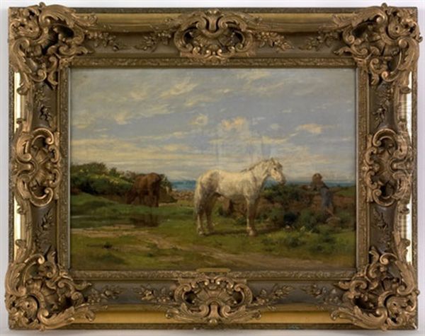 Landscape With A Horse And Boy Oil Painting by Alfred Robert Quinton